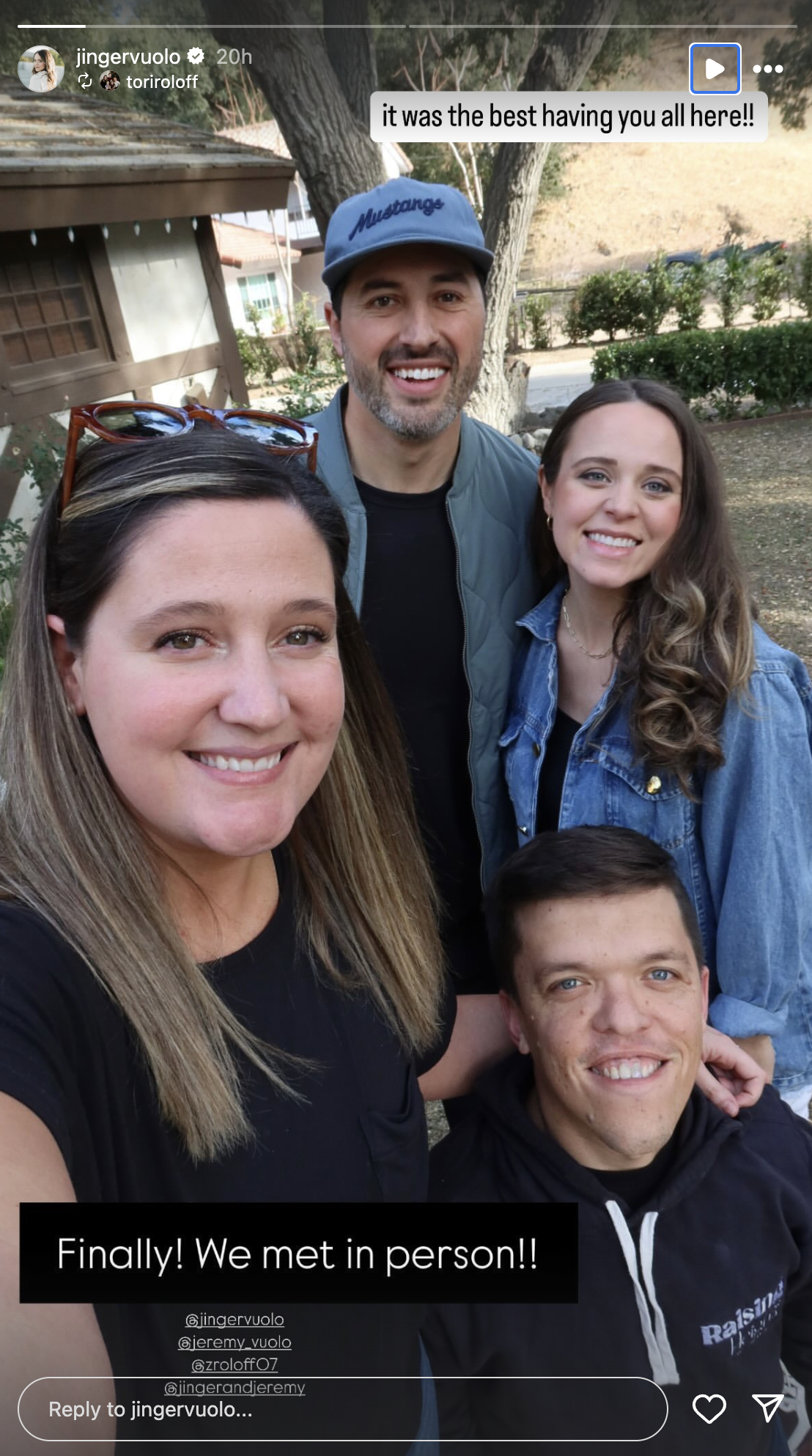 Tori Roloff, Zach Roloff, Jinger Duggar, Jeremy Vuolo
